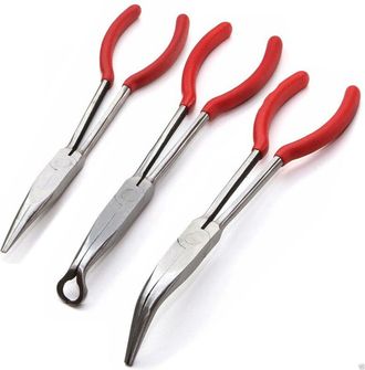 Trade Shop Trade Shop - Juego De 3 Alicates Largos De 11 De Punta Redonda Para Muelles De V&aacute;lvulas Mec&aacute;nicas