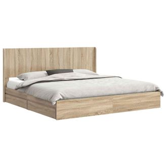 vidaXL Estructura De Cama Con Almacenamiento Y Cabecero Roble Sonoma Vidaxl