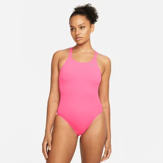 Nike Womens Swim HydraStrong Essential Fastback One Piece in Pink | NESSA001-678