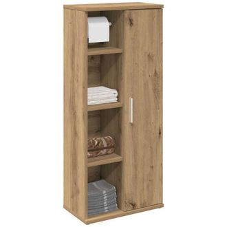 vidaXL Mobile da Bagno con Portarotolo Rovere Artigianale 39x22x90 cm - Vidaxl