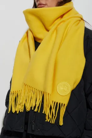 Canada Goose Wool Scarf With Fringes, Unisex, Yellow
