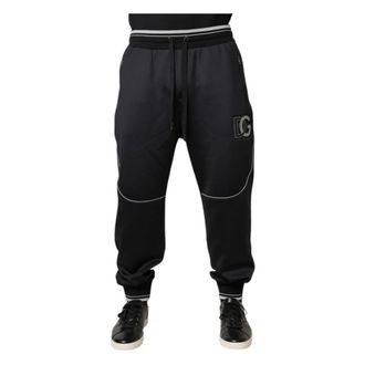 Dolce & Gabbana Sweatpants, male, Black, XL, Logo Jogger Trousers with Drawstring Closure
