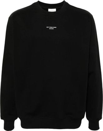 Dr&ocirc;le de Monsieur Le Sweatshirt Slogan Classique - Heren - Sweatshirts - Zwart - L - Katoen - Hoodies & sweatvesten