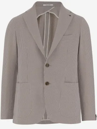Tagliatore Beige Stretch Cotton Blazer
