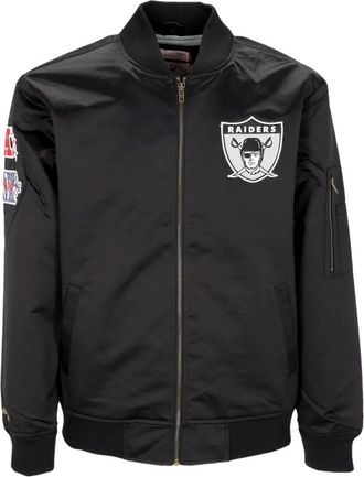 Mitchell & Ness Oakland Raiders Lichtgewicht Satijnen Bomberjack - Heren - Bomber jackets - Zwart - XL - Satijn - Jassen