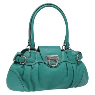 Ferragamo Marisa Satchel Leather Green Leather Bag (Pre-Owned)