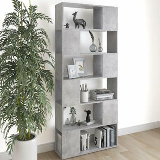 vidaXL Librer&iacute;a Separador Contrachapada Gris Hormig&oacute;n 80x24x186 Cm Vidaxl