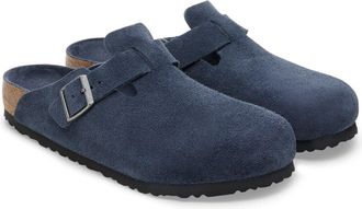 Birkenstock Unisex Boston Clogs in Purple Suede - Size UK 11.5