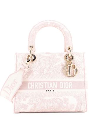 Dior Toile de Jouy Lady D-Lite Bag Embroidered Canvas tote bag - Roze