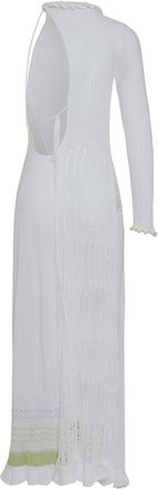 Roberta Einer Womens Long Cotton Knit Dress White