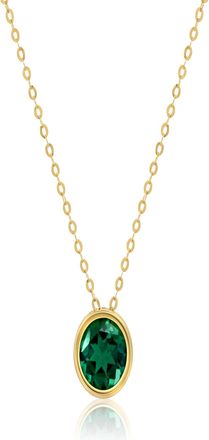 MAX + STONE 14k Yellow or White Gold 7mm Round Pendant Necklace with 18 Inch Cable Chain