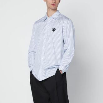 Comme Des Gar&ccedil;ons Light blue striped cotton shirt