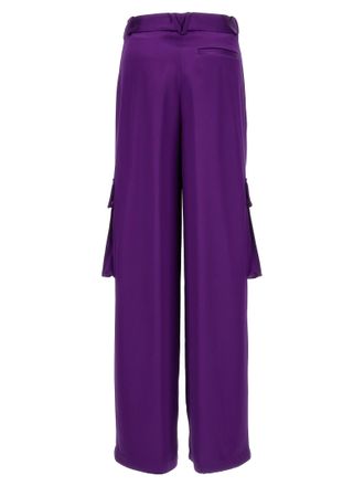 Versace Satin Viscose Cargo Pants - Purple