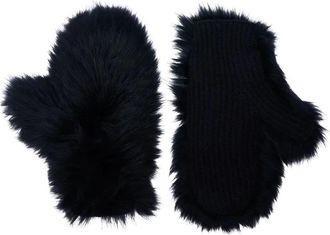 Yves Salomon Moufles - Dames - Handschoenen - Zwart - ONE Size - Wol - Accessoires