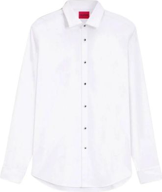 HUGO BOSS Overhemden > Nette Overhemden - Heren - Zakelijke Overhemden - Wit - 5XL - Leer - Overhemden