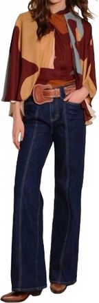 Johanna Ortiz The West Top In Red/camel/yellow/blue
