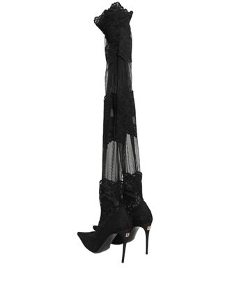 Dolce & Gabbana Lace Over-The-Knee Heel - Black