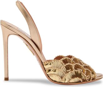 Aquazzura Aquazzura Ce Soir 105 Embellished Leather Sandals - Gold - 36 (IT36 / UK3)