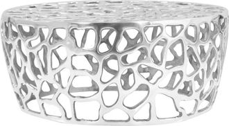 vidaXL Mesa de centro de aluminio fundido plateado 70x30 cm vidaXL