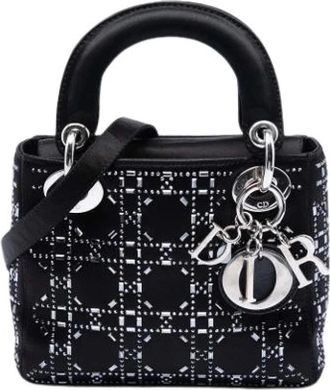 Dior Pre-owned Lady Dior - Dames - Vintage Handtas - Zwart - ONE Size - Satijn - Vintage