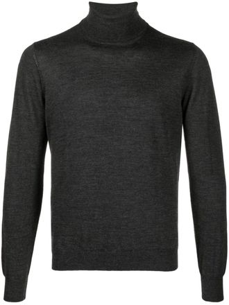 Tagliatore roll-neck fine-knit jumper - Grey