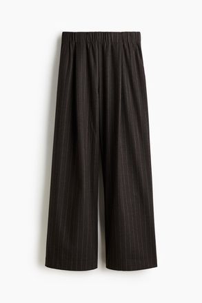 H&M Weite Schlupfhose - Dunkelbraun/Nadelstreifen