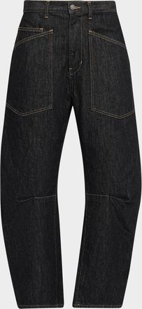 Nili Lotan Shon Barrel-Leg Denim Jeans