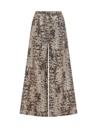 Pinko Beige Printed Loose Drawstring Pants