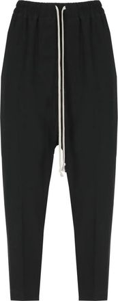 Rick Owens Broeken, Dames, Zwart, M, Drawstring Cropped Broeken