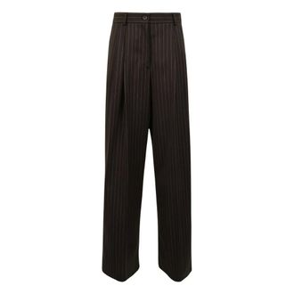 Dolce & Gabbana Pantalones Anchos - Trousers - Mujer - Marr&oacute;n - L
