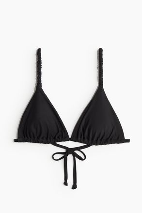 H&M Wattiertes Triangel-Bikinitop - Schwarz