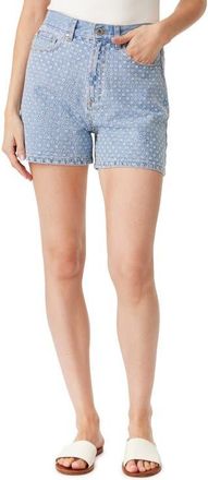 Habitual High Waist Eyelet Denim Shorts in Fjord at Nordstrom, Size 24