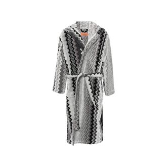 Missoni Home Giacomo Badjas met Capuchon - Dames - Badjassen - Grijs - S - Katoen - Nachtkleding