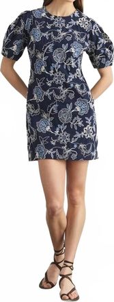 Tanya Taylor Noah Short Sleeves Dress In Maritime Blue