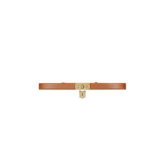 Elisabetta Franchi Cintura in pelle con lucchetto gioiello - - Accessories - Donna - Marrone - S