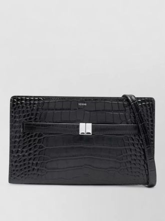 Toteme crocodile-embossed leather mini crossbody bag