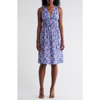 Stitchdrop Springwater Print Sleeveless Dress in Navy at Nordstrom Rack, Size Large