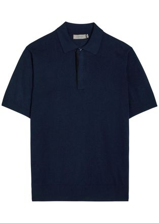 Canali Knit Polo Shirt - Navy - 54 (IT54 / Xxl)