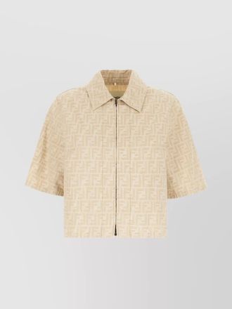 Fendi collared monogram cropped short sleeves