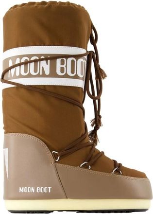 Moon Boot Moon Boot, Snow Boots, female, Brown, Size: 9 US Icon Nylon Boots