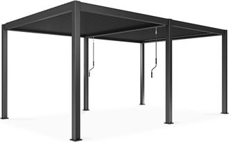 Oviala Toldo bioclim&aacute;tico autoportante gris 3 x 6 x 25 m