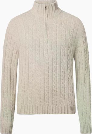 Belstaff Mens Belstaff Westport Quarter Zip Pale Stone - Tan - Size: 44