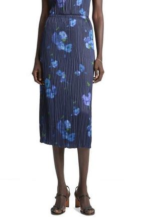 Vince Poppy Blur Pleated Midi Skirt in Midnight at Nordstrom Rack, Size X-Large