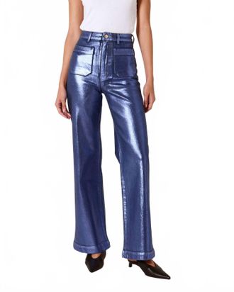 Rolla's Sailor Long Ruby Denim Wide Leg Pant In Blue Foil