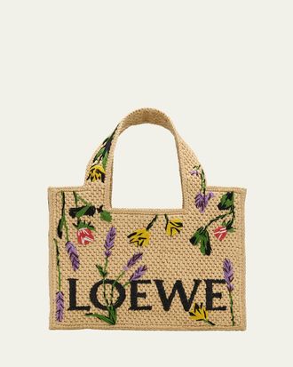 Loewe x Paulas Ibiza Small Flower Tote Bag in Raffia