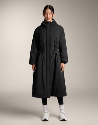 Oysho 10k Thindown Tm - Giacca imbottita leggerissima taglio lungo nera impermeabile-Nero