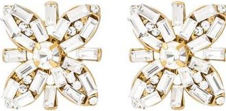 Untamed Petals Quinn Crystal Stud Earrings in Gold at Nordstrom