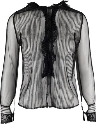 Valentino Rode Valentino blouse van doorschijnend kant - jaren 2010