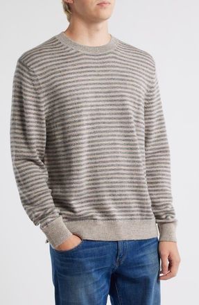 Alex Crane Campo Merino Wool Crewneck Sweater in Sand Lines at Nordstrom, Size X-Small