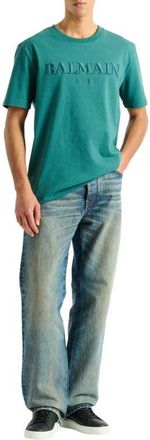 Balmain Vintage Balmain embroidered T-shirt in Blue at Nordstrom, Size Xxx-Large